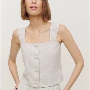 NWT Reformation Faye Linen Top